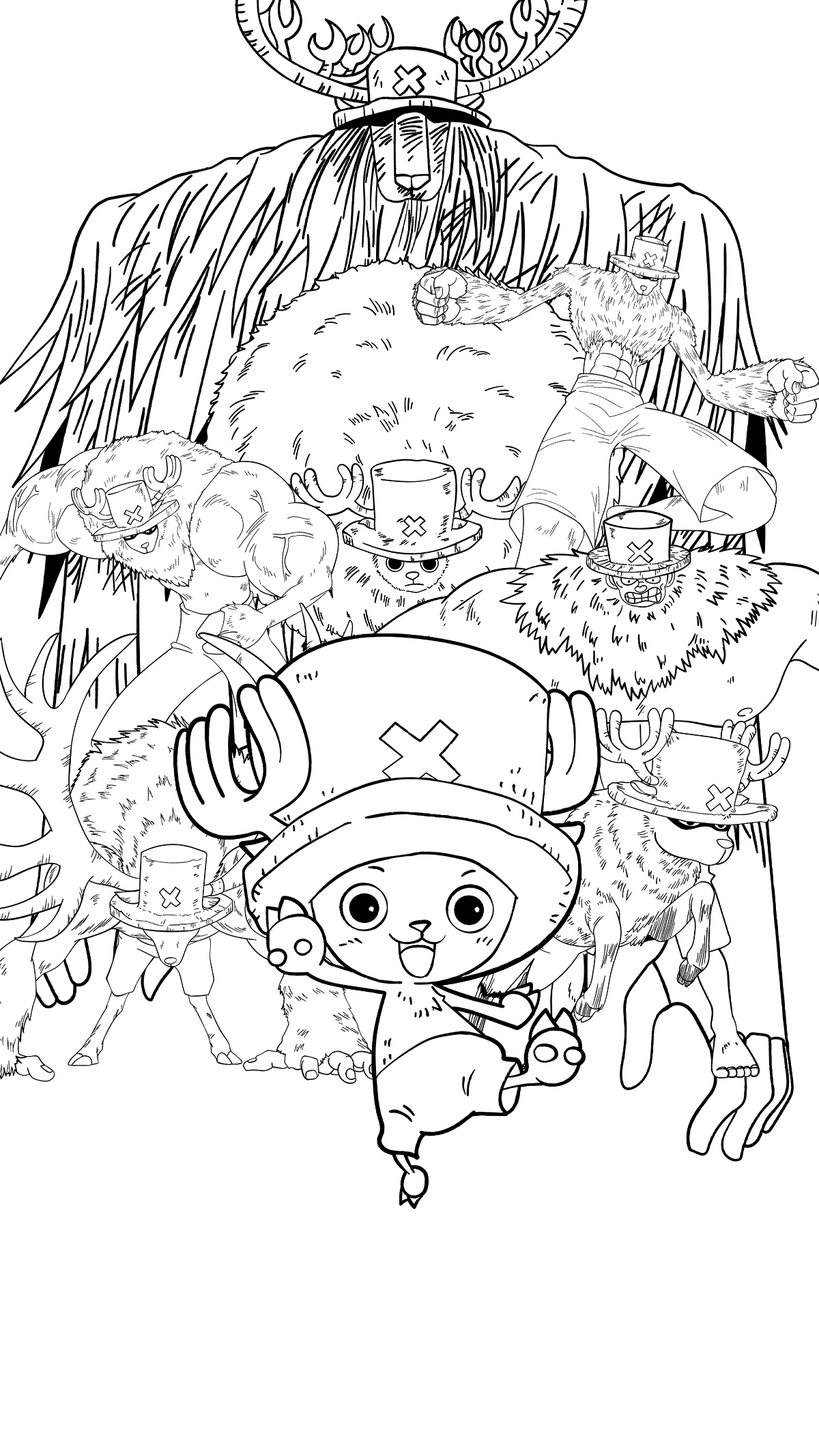 Chopper - One Piece - Full poster line art